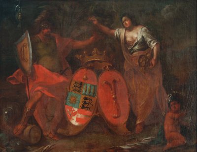 Alliance våbenskjold Waldburg med Harrach, fra et maleri i Hohenems palads, af Unbekannt Unbekannt